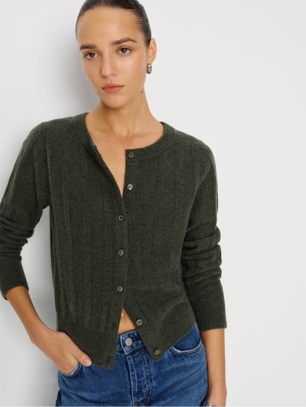 Reformation Hannah Crew Wool Cardigan